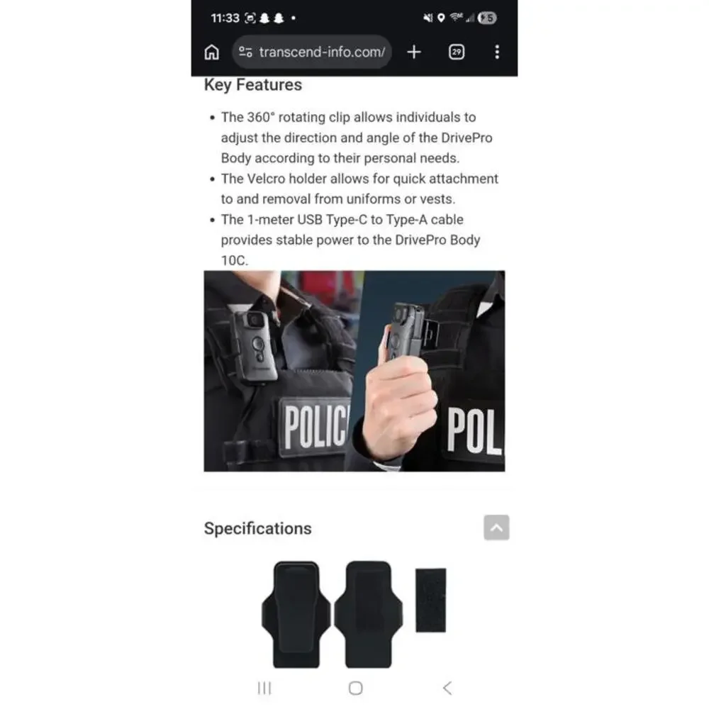 Transcend 360 body camera accessories Ntw